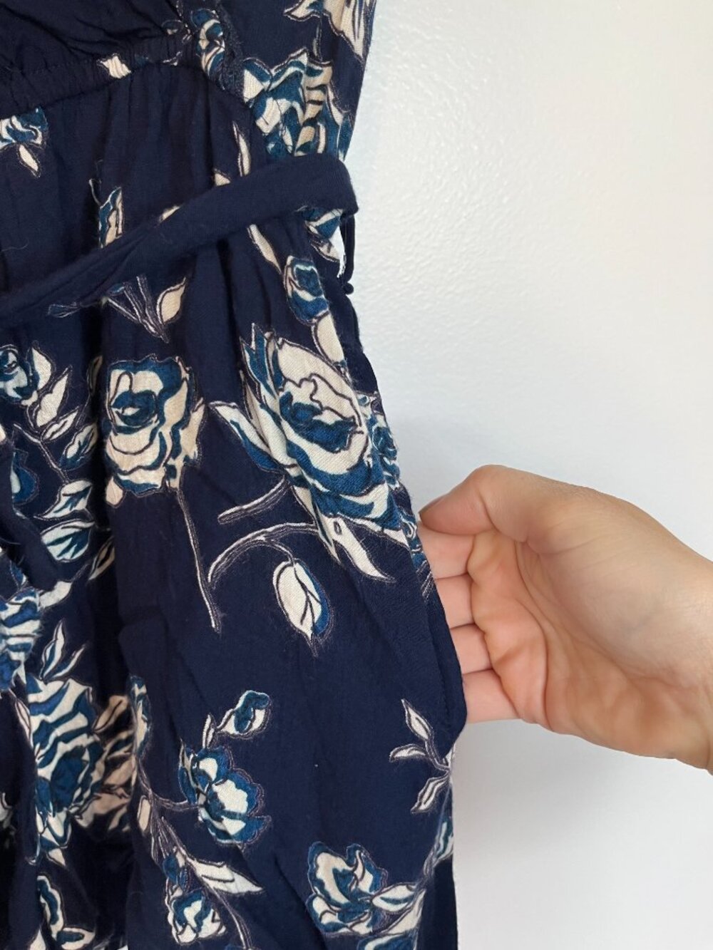Blue Rain Navy Blue Floral Print Romper - Picture 6 of 7